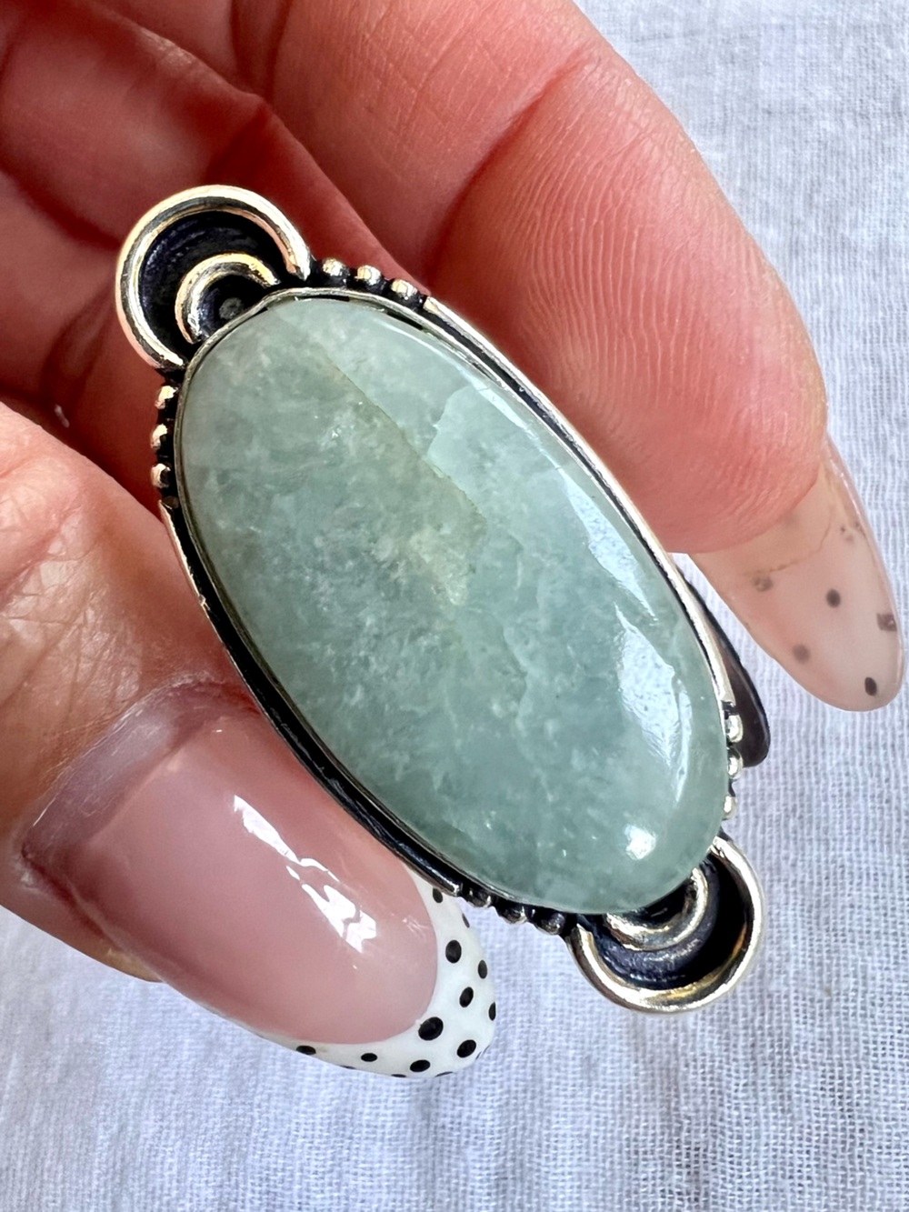 925 AQUAMARINE! Prophet Stone Ring 9